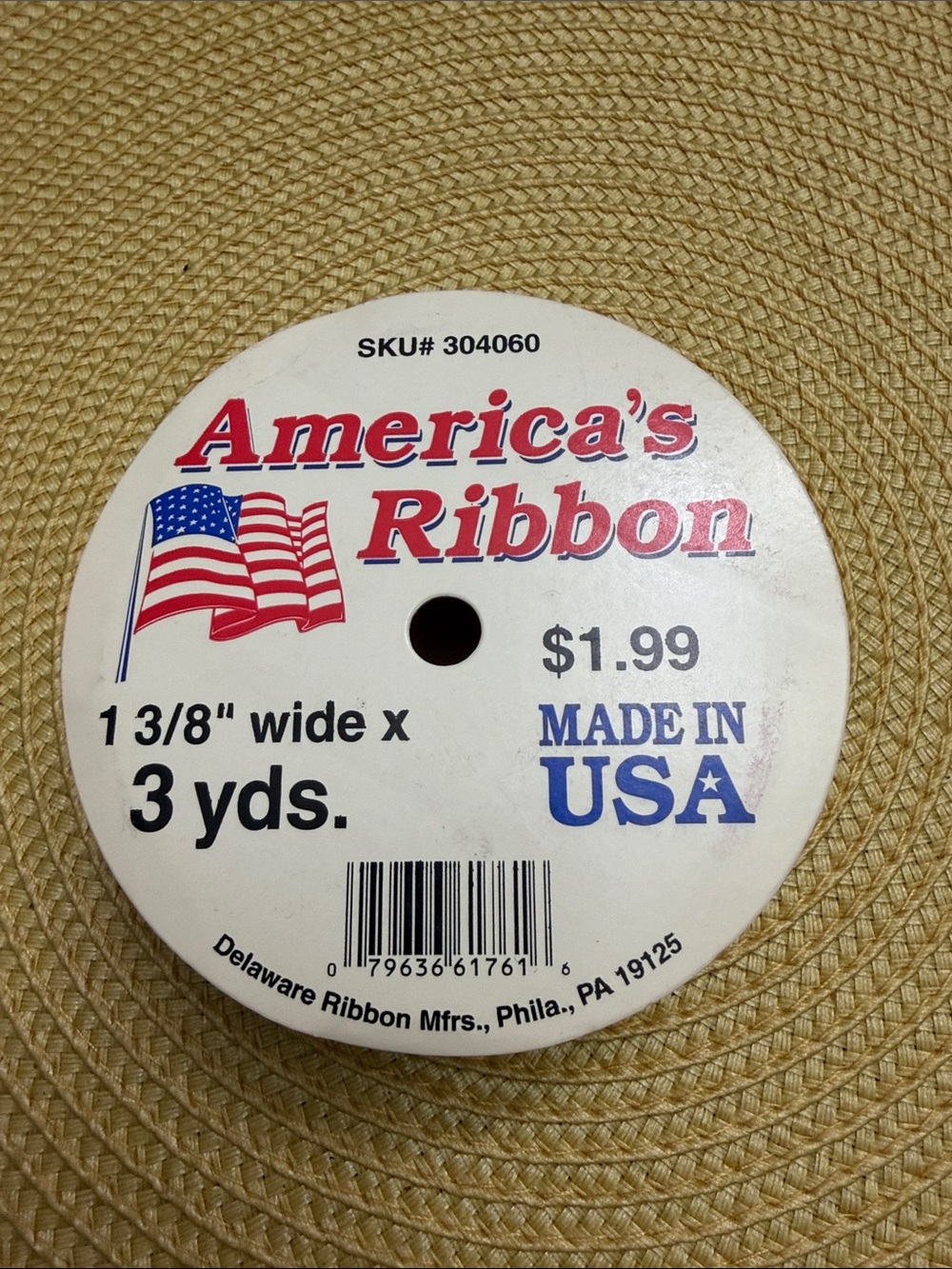 Patriotic Red, White & Blue Ribbon - 3 yds